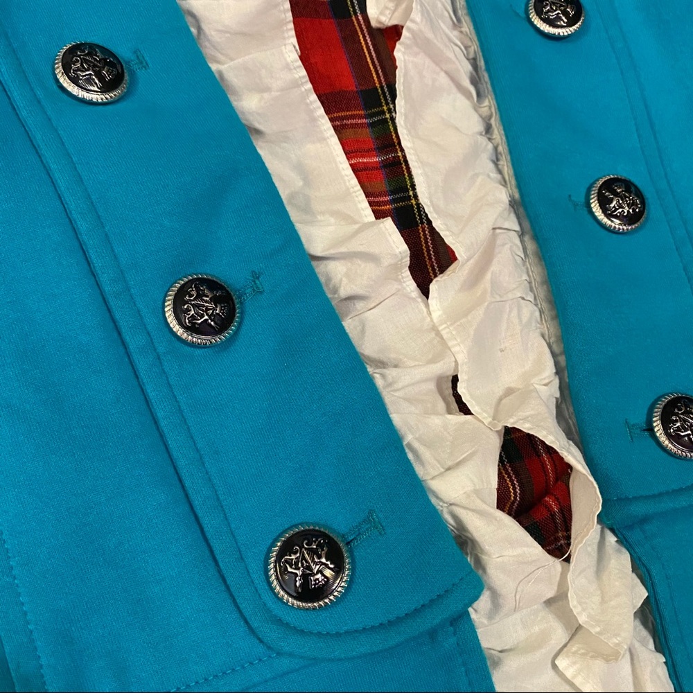 Turquoise Blazer with removable Ruffle - Picture 5 of 13